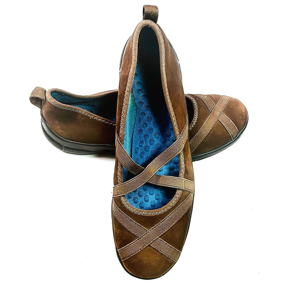 Privo by Clarks Womens Brown Leather Elastic Strap Slip On Shoes 75981 Size 8M